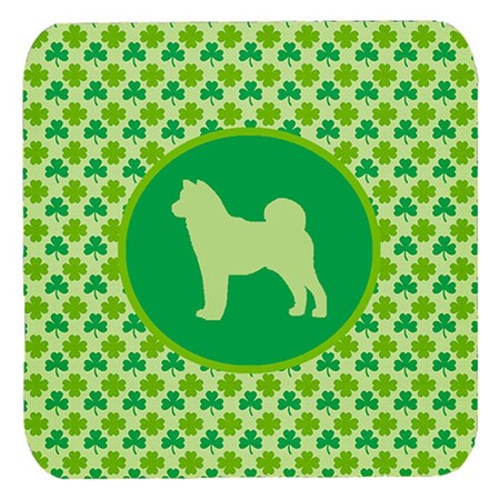 Carolines Treasures Shiba Inu Lucky Shamrock Foam Coasters- Set of 4 SDK1149-C-FC